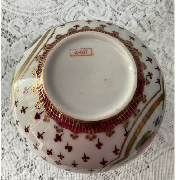 Elios hand painted floral vase china bouquet Chinese porcelain pottery Metallic - Picture 4 of 6